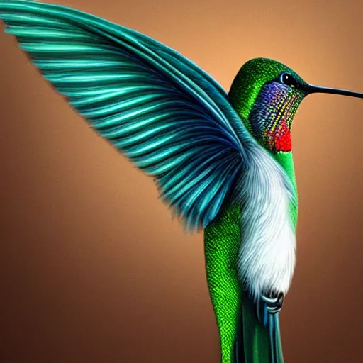 Prompt: muscular hummingbird, unreal engine realistic render, smooth, sharp focus, trending on artstation by artgerm, adams arthur, digital painting, by mike alfred