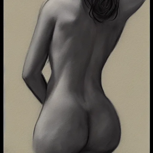 Image similar to a faceless!!!!! woman posing for the camera, charcoal painting!!!!!, trending on artstation, 4 k, 8 k, artstation hd, artstation hq, artistic interpretation, 1 9 5 0 s style