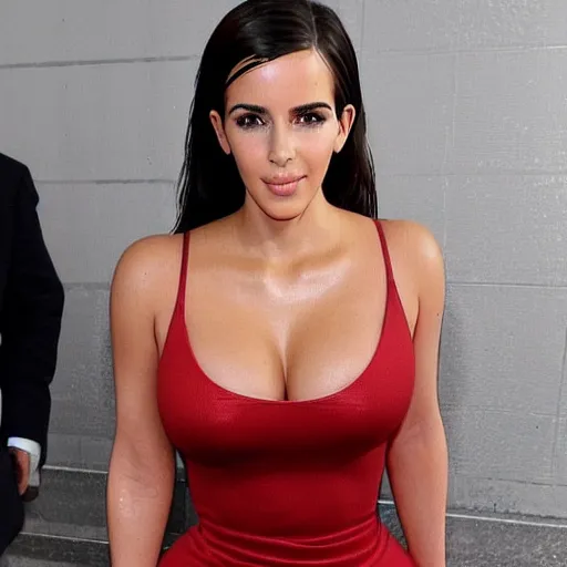 Image similar to a woman who is a genetic combination of! kim kardashian and emma watson face and upper - body focus