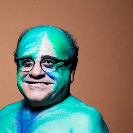 Image similar to danny devito in full body paint