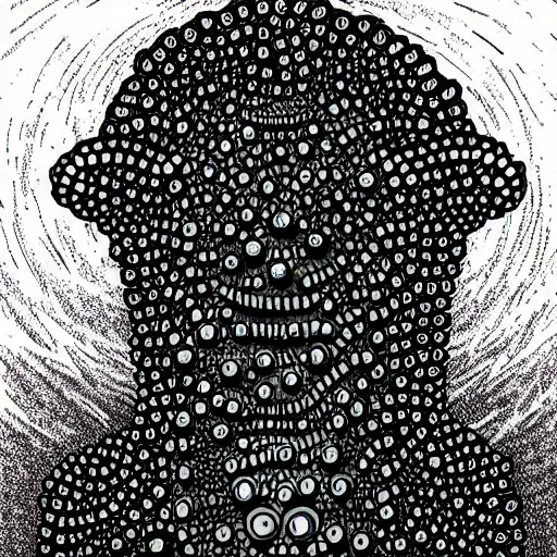 Image similar to trypophobia alien, horror art