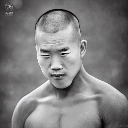 Image similar to shaolin monk, portrait photo, 8k