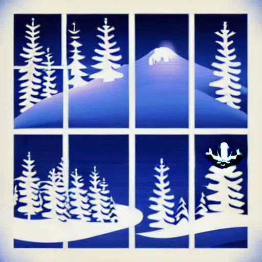 Image similar to winter - themed svg vector art panel for cnc plasma, laser, stencil, unique winter design