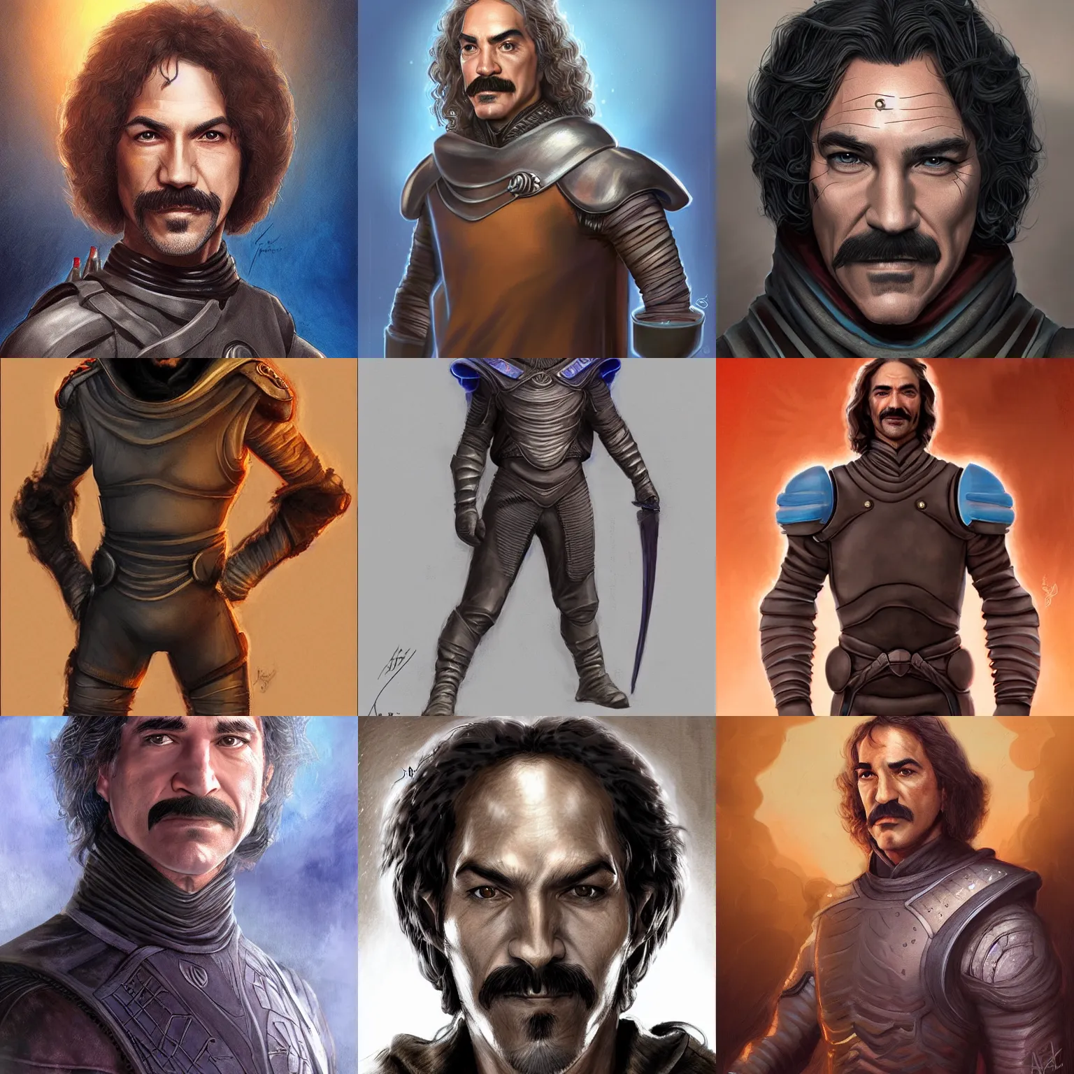 Prompt: a portrait of inigo montoya as a fremen on arrakis wearing a stillsuit by artgerm, highly detailed, deviantart, atmospheric lighting