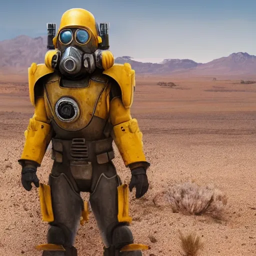 Prompt: professional portrait of Joe Biden wearing fallout power armor in a desert, 8k, cinematic,