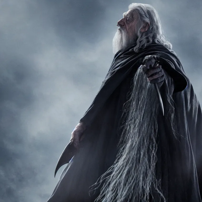 Image similar to Gandalf the Gray as a raven, 4k