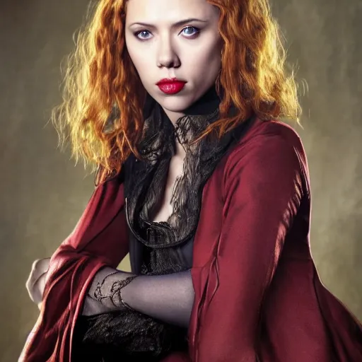 Prompt: Scarlet Johansson as an Anne rice: vampire chronicles character, highly detailed headshot Portrait.