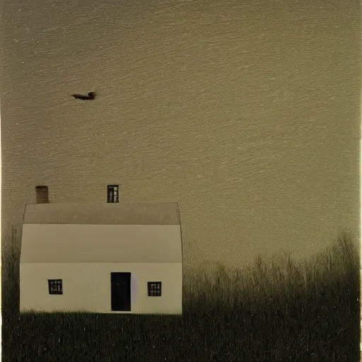 Prompt: old house by gertrude abercrombie