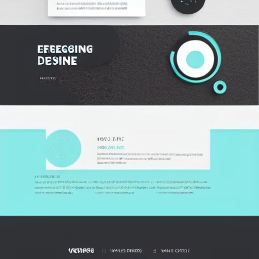 Image similar to contemporary landing page design for a freelance designer, teal and black colour palette, template layout, graphic design
