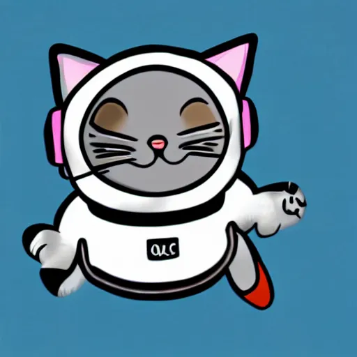 Prompt: a cat astronaut floating in space