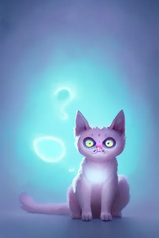 Image similar to super cute Bioluminescent cat character concept, soft light, soft mood, realistic body features and face, illustration, painting oil on canvas by Elena Zhurikhina and Goro Fujita and Charlie Bowater, octane render trending on artstation, 4k, 8k, HD