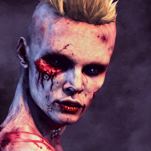 Image similar to eighties billy idol as a zombie, 7 days to die zombie, fine art, award winning, intricate, elegant, sharp focus, cinematic lighting, highly detailed, digital painting, 8 k concept art, art by guweiz and z. w. gu, masterpiece, trending on artstation, 8 k