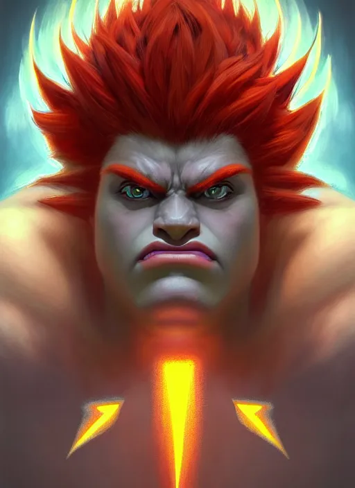 Image similar to symmetry!! portrait of blanka with lightning, street fighter, global illumination!! intricate, elegant, highly detailed, digital painting, artstation, concept art, smooth, sharp focus, illustration, art by artgerm and greg rutkowski and alphonse mucha