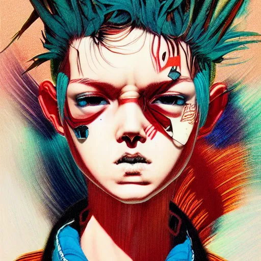 Prompt: prompt : punk portrait soft light painted by james jean and katsuhiro otomo and erik jones, inspired by akira anime, smooth face feature, intricate oil painting, high detail illustration, sharp high detail, manga and anime 1 9 9 9