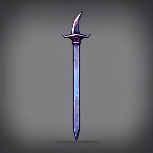 Image similar to long sword of ancient civilization, magical power, 3 d, one object, low poly, mobile game, cute, illustration