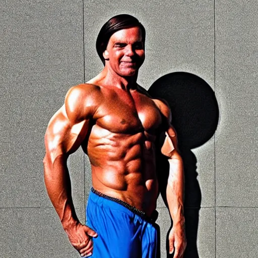 Prompt: bodybuilder bolsonaro posing