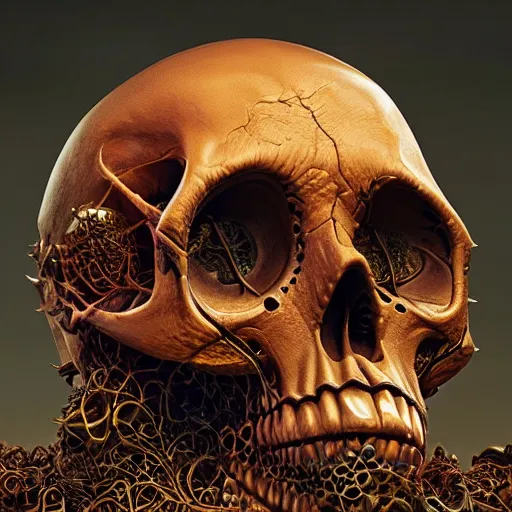 Image similar to portrait_of_a_melting_skull._intricate_abstract._intricate_artwork._by_Tooth_Wu_wlop_beeple_dan_mumford._octane_render_trending_on_artstat