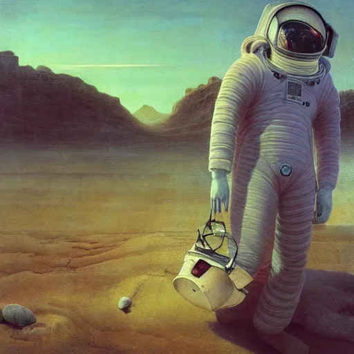 Image similar to hyperrealistic surrealism, David Friedrich, Kenne Gregoire, award winning masterpiece with incredible details, Zhang Kechun, a surreal vaporwave vaporwave vaporwave vaporwave vaporwave painting of an astronaut lost in a liminal space trying to escape from simulated reality, highly detailed, trending on ArtStation