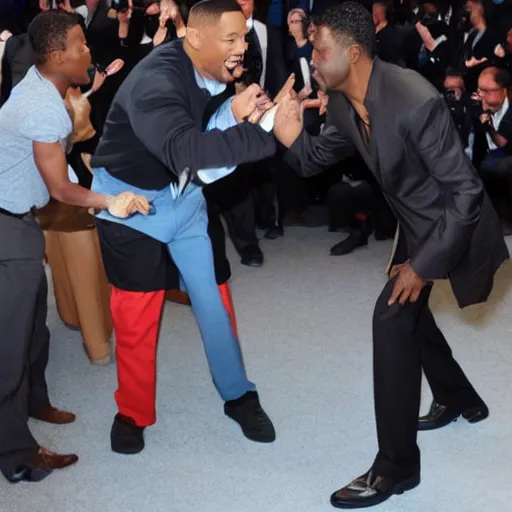 Image similar to 3 d printed will smith smacking chris rock