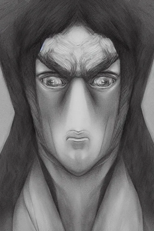 Image similar to portrait of robed mage | digital painting | highly detailed | kentaro miura