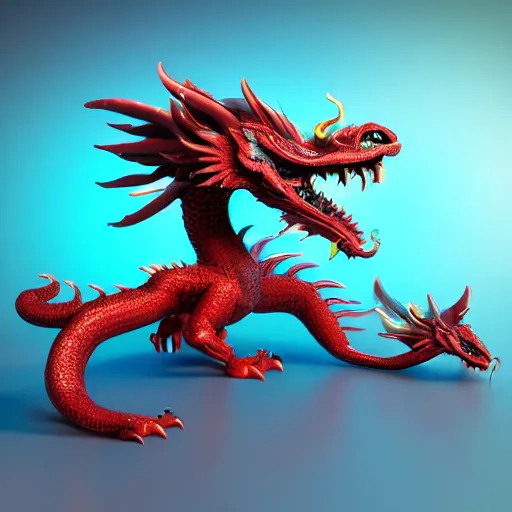 Image similar to 3 d toy chinese bestiary dragon as funco toy smoking dmt, war cry, plastic, sss, octane 4 k render, studio lighting, artstation, cyan photographic backdrop, 1 0 5 mm, f 2. 8 aperture