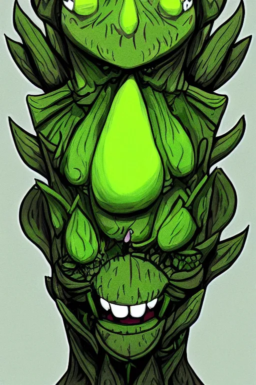 Image similar to a goblin broccoli monster, symmetrical, digital art, sharp focus, trending on art station, anime