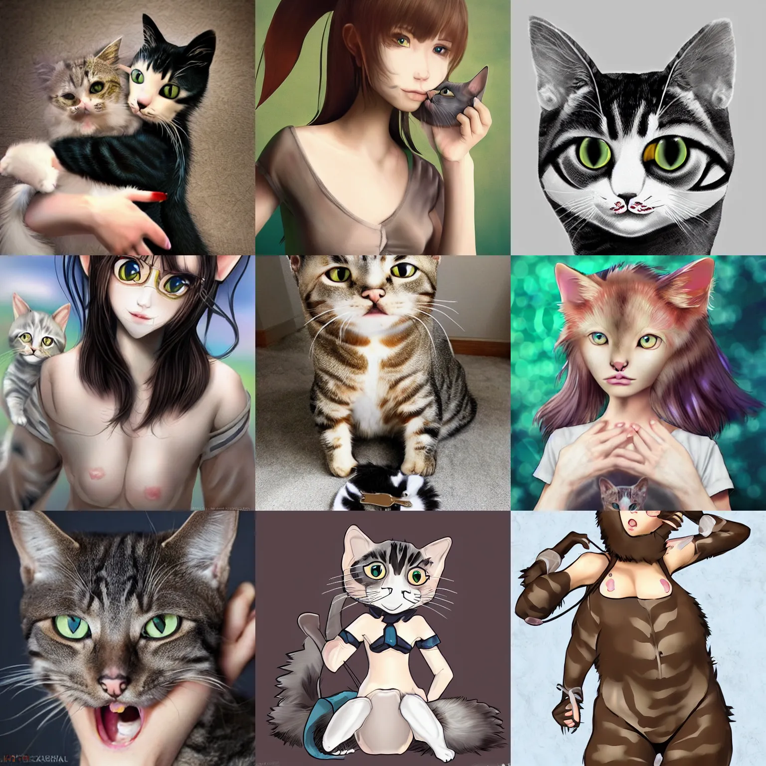 Prompt: hyperealistic cat girl