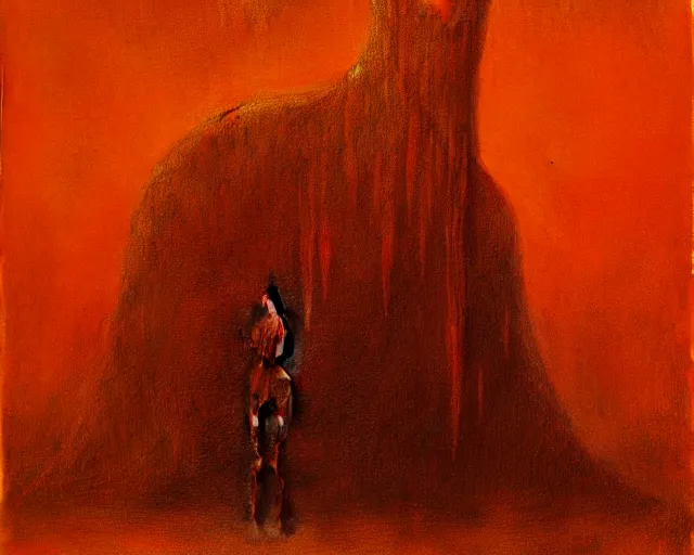 Prompt: by francis bacon, beksinski, mystical redscale photography evocative. nyarlathotep