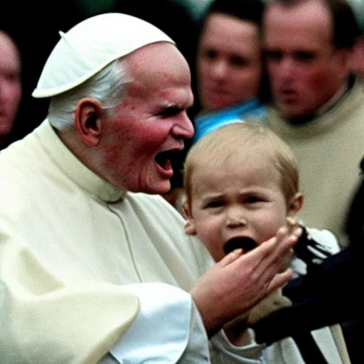 Image similar to john paul ii screaming at child