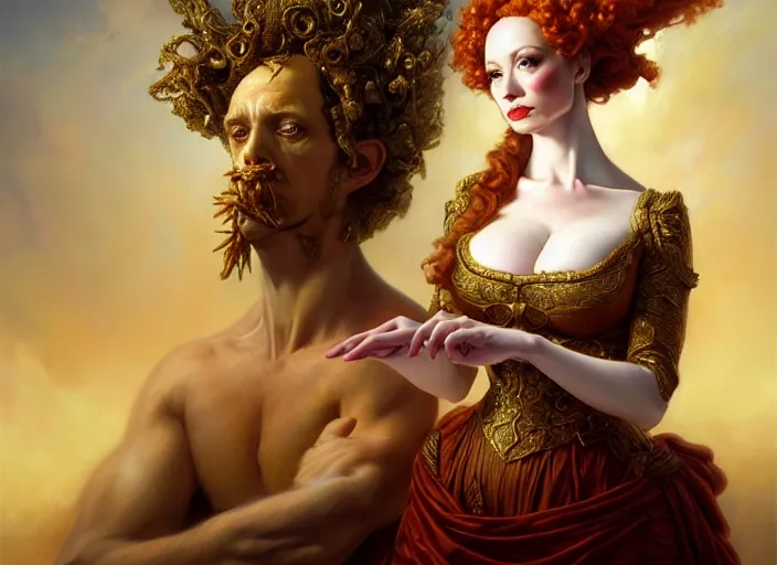 Image similar to christina hendricks dressed as napoleon, baroque painting, intricate, elegant, highly detailed, centered, digital painting, artstation, concept art, smooth, sharp focus, illustration, artgerm, tomasz alen kopera, peter mohrbacher, donato giancola, joseph christian leyendecker, wlop, boris vallejo