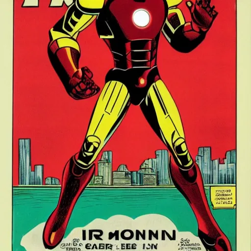 Image similar to a 5 0's photo of iron man