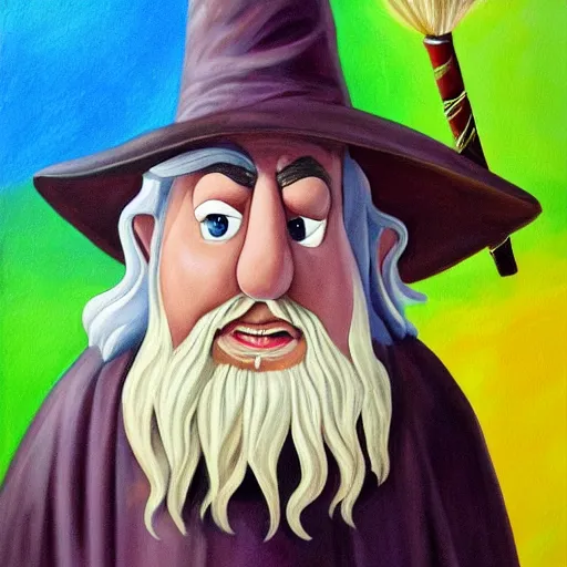 Image similar to gandalf as mr. potato head, painting