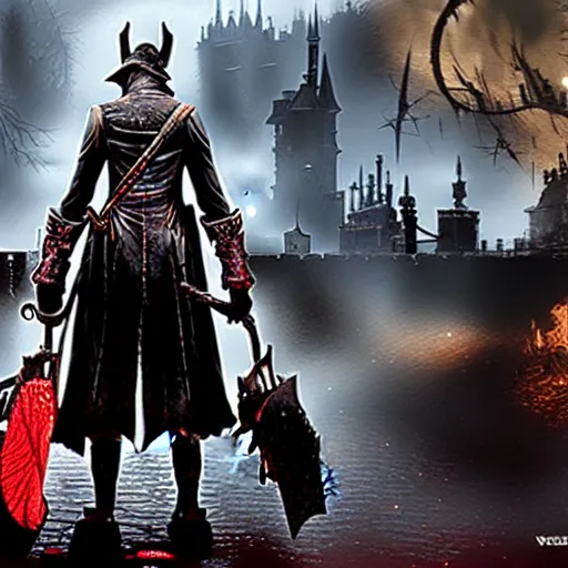 Image similar to ultrawide photo of mickey mouse in bloodborne, bloodborne concept art, 8 k