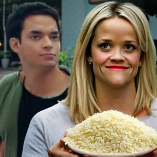 Image similar to a pile of rice with reece witherspoon face