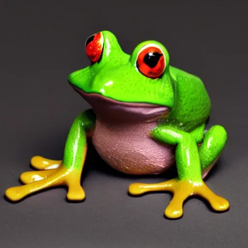 Image similar to frog made out of other frogs