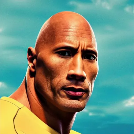 Image similar to dwayne the rock johnson but his head is replaced with an egg, dazzling lights, surreal, dramatic lighting, photorealistic, cinematic scene, super detailed, hyper realistic, bright lights