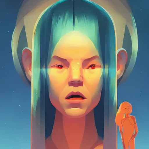 Image similar to face icon stylized minimalist close encounters of the third kind, loftis, cory behance hd by jesper ejsing, by rhads, makoto shinkai and lois van baarle, ilya kuvshinov, rossdraws global illumination