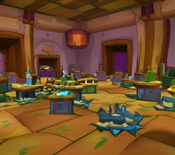 Prompt: the main room in a Wind Waker dungeon