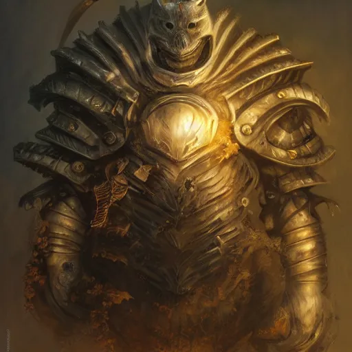 Image similar to berserk skullknight black armor, anthropomorphic shiba inu, shiba inu face, stuning 3 d render, masterpiece, glowing aura, by donato giancola and greg rutkowski and wayne barlow and zdzisław beksinski, realistic face