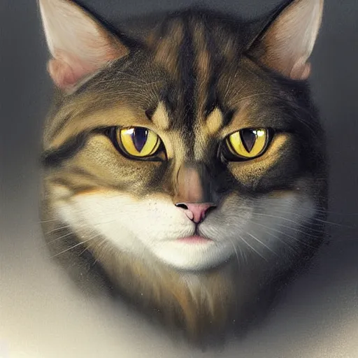 Prompt: portrait of an anthrophomorphic man cat,digital art,ultra detailed,ultra realistic,art by greg rutkowski