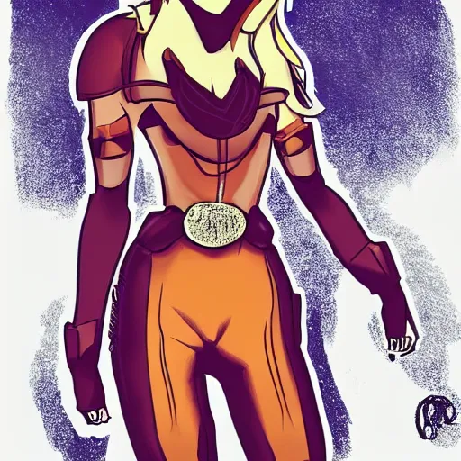 Image similar to blonde girl wearing an decent outfit hero, digital artwork in western hero comic