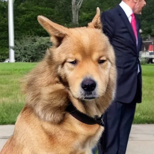 Prompt: a dog that looks like joe biden