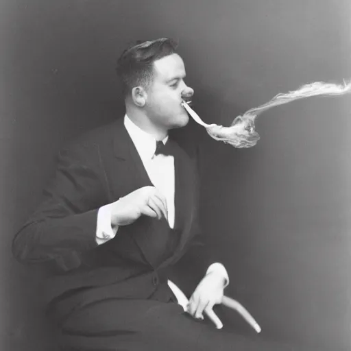 Image similar to an antropomorphic horse wearing a suit smoking a cigar