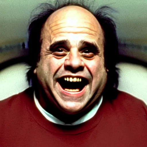 Prompt: Danny Devito, film still from the movie The Shining