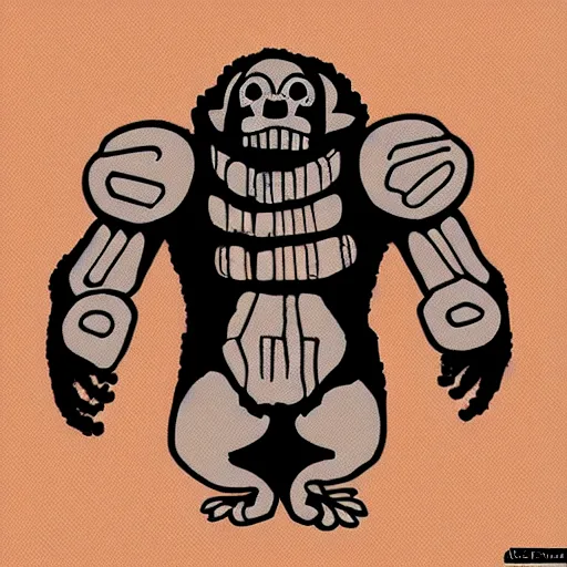 Prompt: a skeleton gorilla in the style of undertale by toby fox