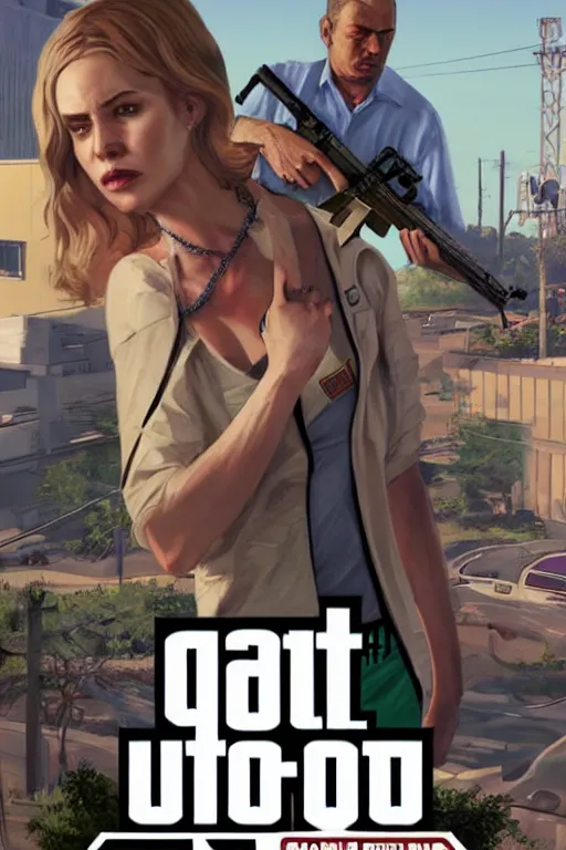 Prompt: greta in gta v, cover art by stephen bliss, artstation