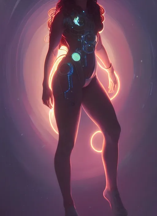 Image similar to full body portrait of girl, chemisty, sci - fi, glowing lights!! intricate, elegant, highly detailed, digital painting, artstation, concept art, smooth, sharp focus, illustration, art by artgerm and greg rutkowski and alphonse mucha, 8 k