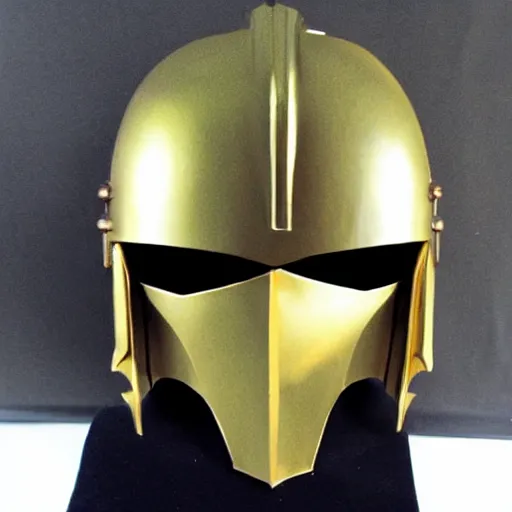 Image similar to golden mandalorian helmet crown