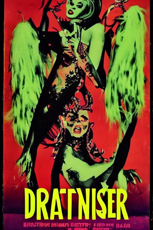 Prompt: drag queen monster horror 1 9 6 0 movie poster