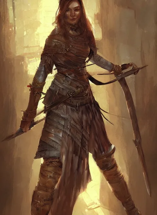 Image similar to highly detailed painting of a cleric warrior woman by jon foster, high fantasy, trending on artstation